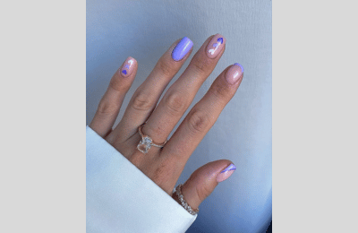 23 mutige kurze Sommernägel Idee für einen schicken minimalistischen Look 20 Lavendelnägel, französischer Nagel, nackte Nagelidee