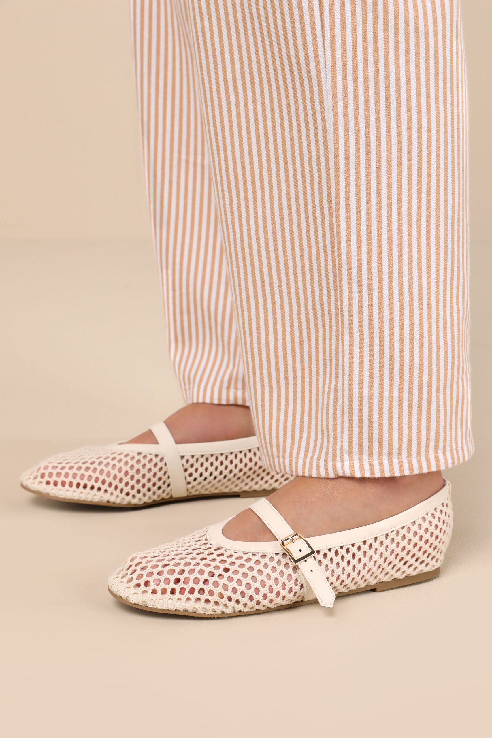 Raffia Nettoted Ballet Flats